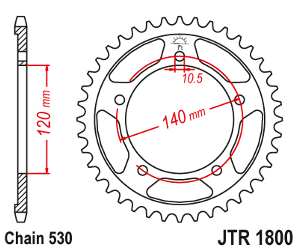 картинка Звезда задняя JTR1800.43 от мотомагазина Белбайк