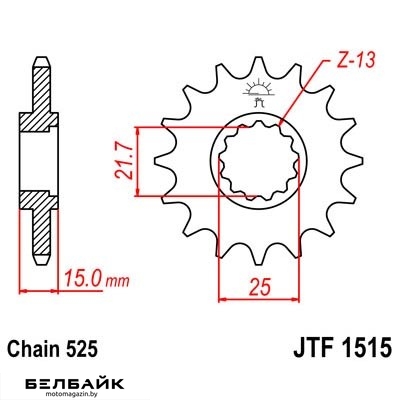 картинка Звезда передняя JTF1515.14 от мотомагазина Белбайк