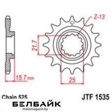 картинка Звезда передняя JTF1535.15 от мотомагазина Белбайк
