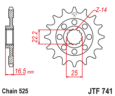 картинка Звезда передняя JTF741.15 от мотомагазина Белбайк