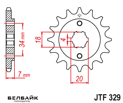 картинка Звезда передняя JTF329.14 от мотомагазина Белбайк
