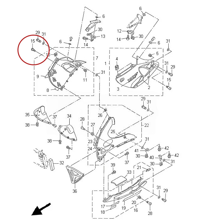картинка Болтик Yamaha 90150-06036-00 от мотомагазина Белбайк