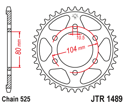 картинка Звезда задняя JTR1489.42 от мотомагазина Белбайк