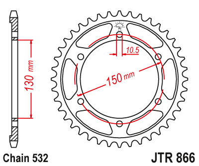 картинка Звезда задняя Sunstar 1-8601-46 (JTR866.46) от мотомагазина Белбайк