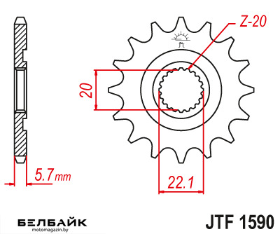 картинка Звезда передняя JTF1590.13 от мотомагазина Белбайк