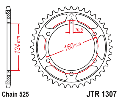 картинка Звезда задняя JTR1307.41 от мотомагазина Белбайк