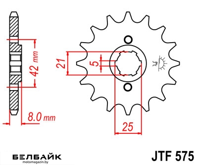 картинка Звезда передняя JTF575.15 от мотомагазина Белбайк