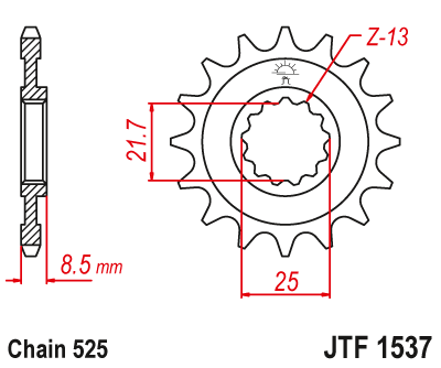 картинка Звезда передняя JTF1537.16 от мотомагазина Белбайк