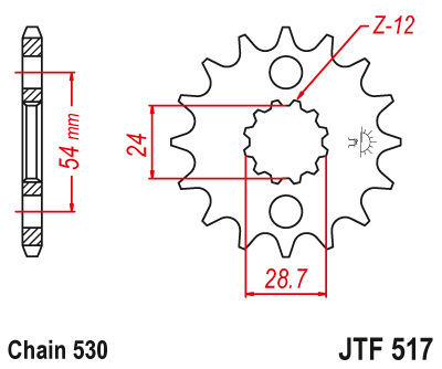 картинка Звезда передняя JTF517.17 от мотомагазина Белбайк