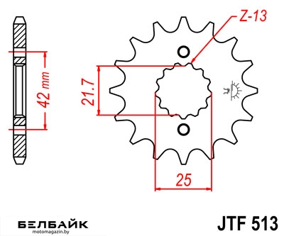 картинка Звезда передняя JTF513.18 от мотомагазина Белбайк