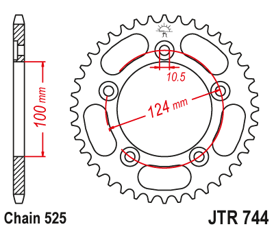 картинка Звезда задняя Sunstar 1-4437-38 (JTR 744.38) от мотомагазина Белбайк