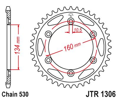 картинка Звезда задняя JTR1306.41 от мотомагазина Белбайк