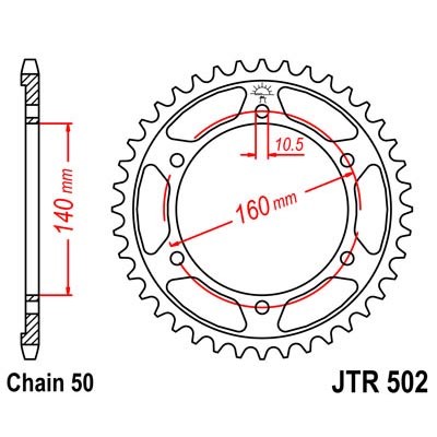 картинка Звезда задняя JTR502.44 от мотомагазина Белбайк