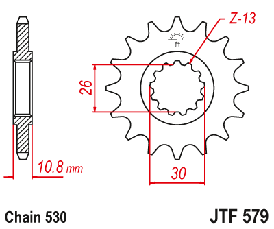 картинка Звезда передняя JTF579.15 от мотомагазина Белбайк