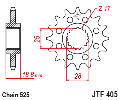 картинка Звезда передняя JTF405.19 от мотомагазина Белбайк