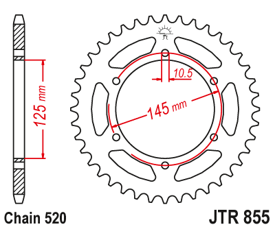 картинка Звезда задняя JTR855.45 от мотомагазина Белбайк