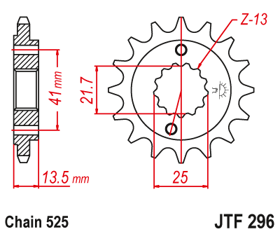 картинка Звезда передняя JTF296.15 от мотомагазина Белбайк