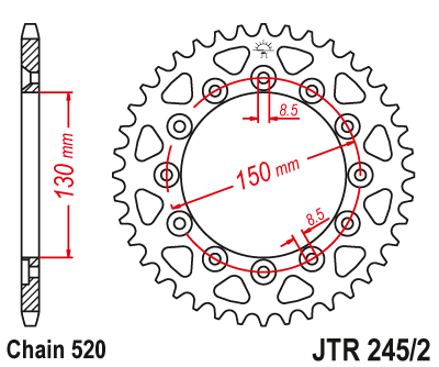 картинка Звезда задняя JTR245/2.45 от мотомагазина Белбайк