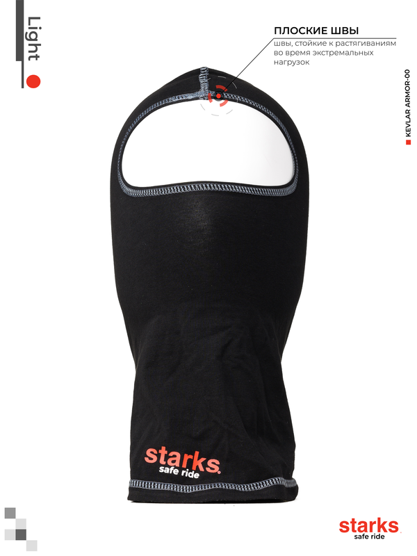 картинка Подшлемник STARKS Light Черно серый хлопковый от мотомагазина Белбайк