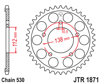картинка Звезда задняя JTR1871.48 от мотомагазина Белбайк