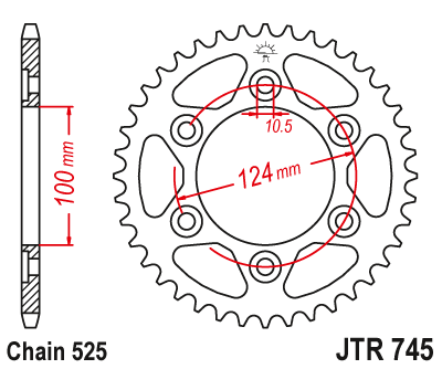 картинка Звезда задняя Sunstar 1-4436-43 (JTR 745.43) от мотомагазина Белбайк
