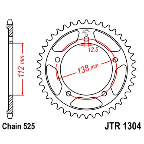 картинка Звезда задняя JTR1304.44 от мотомагазина Белбайк