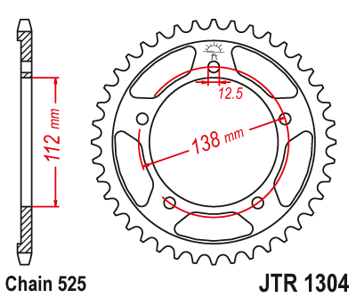 картинка Звезда задняя Kyoto 25159CZ45 (JTR1304.45) от мотомагазина Белбайк