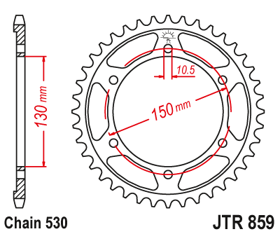 картинка Звезда задняя JTR859.38 от мотомагазина Белбайк