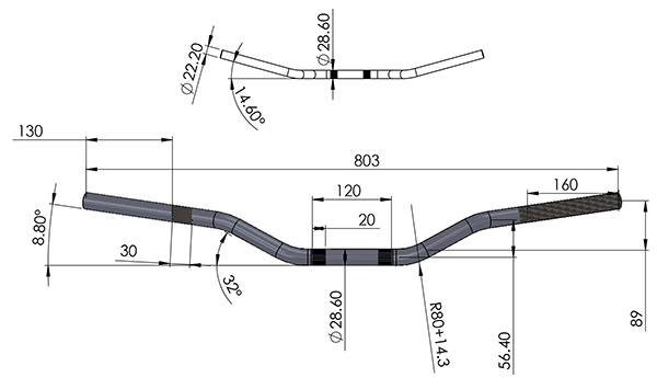 картинка Руль кросс 28mm Sifam от мотомагазина Белбайк