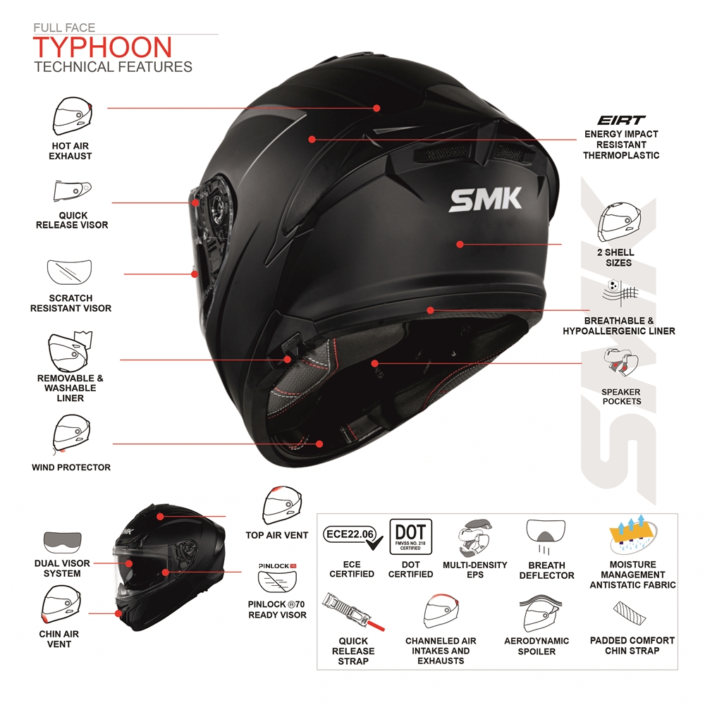 картинка Шлем SMK TYPHOON WINE RED MA300 от мотомагазина Белбайк