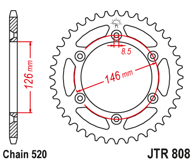 картинка Звезда задняя JTR808.41 от мотомагазина Белбайк