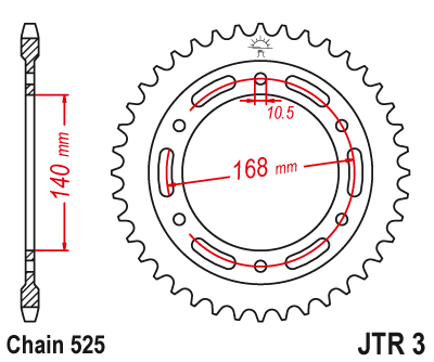 картинка Звезда задняя JTR3.47 от мотомагазина Белбайк