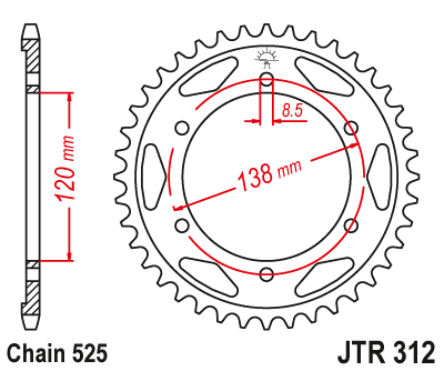 картинка Звезда задняя Sunstar 1-4514-40 (JTR312.40) от мотомагазина Белбайк