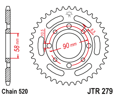картинка Звезда задняя JTR279.31 от мотомагазина Белбайк