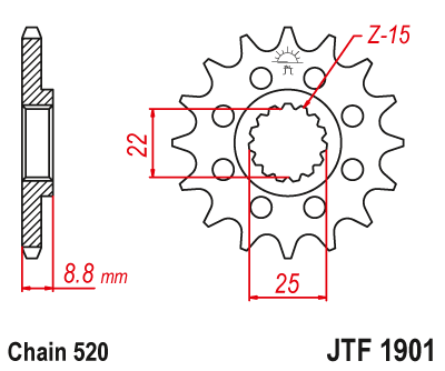 картинка Звезда передняя JTF1901.13RB от мотомагазина Белбайк