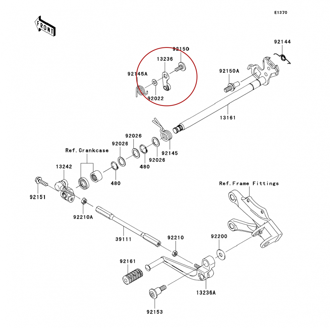 картинка Деталь Kawasaki LEVER-COMP (13236-0089) от мотомагазина Белбайк