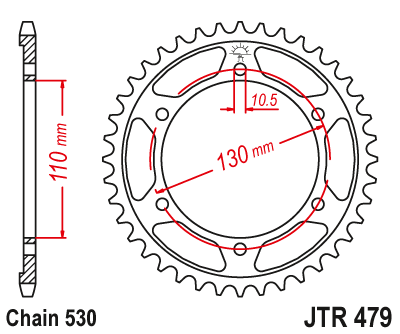 картинка Звезда задняя JTR479.43 от мотомагазина Белбайк